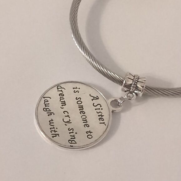 Silver Sister is‎ Someone... Dangle Charm for Pandora Style Bracelet - Picture 2 of 4